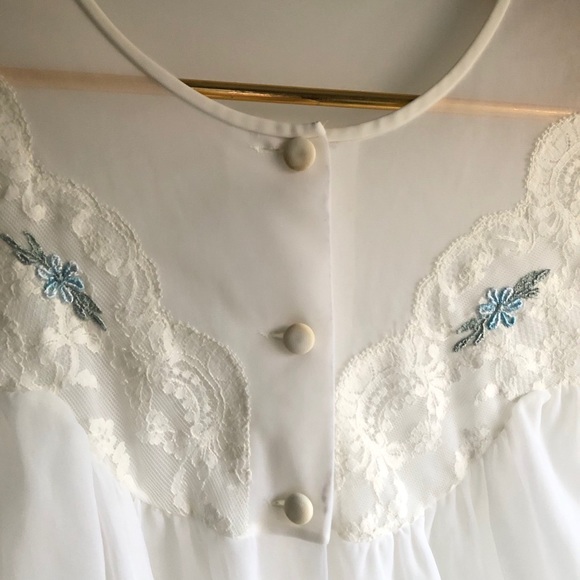 True Vintage sheer balloon sleeves night gown robe - Picture 6 of 9